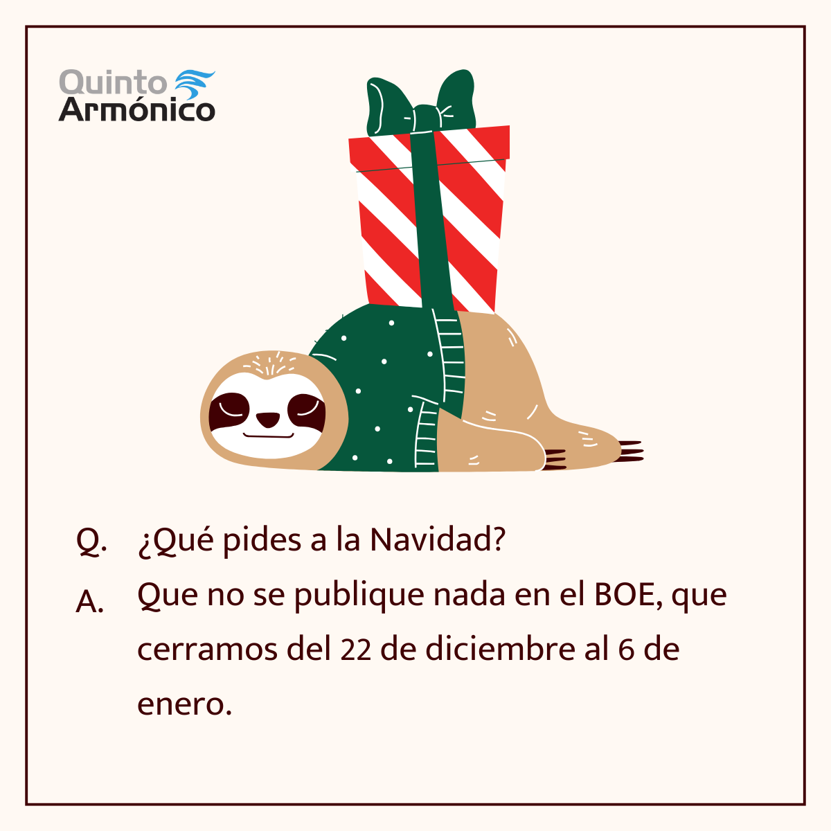 Sincronizando frecuencias para un 2026 lleno de energía (y un merecido descanso) 2 Ilustración de perezoso navideño pidiendo que no se publique nada en el BOE.